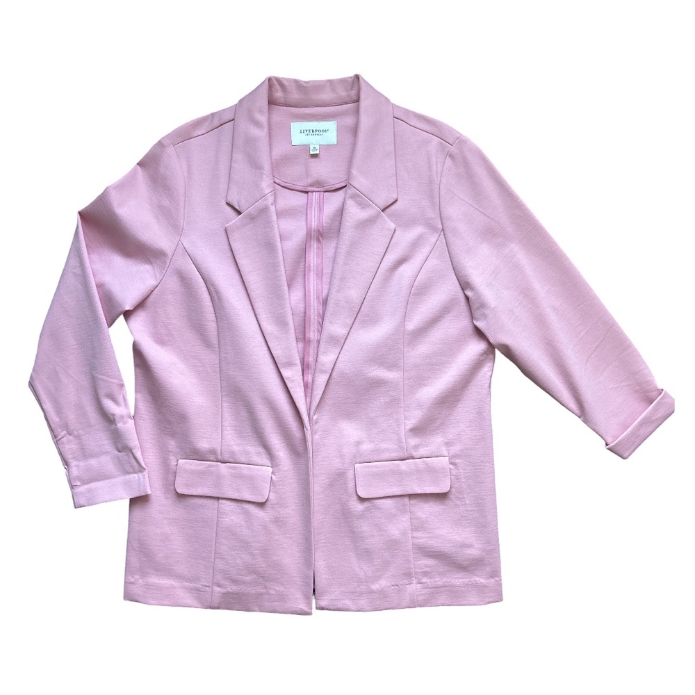 Liverpool Pastel Pink Open-Front Blazer